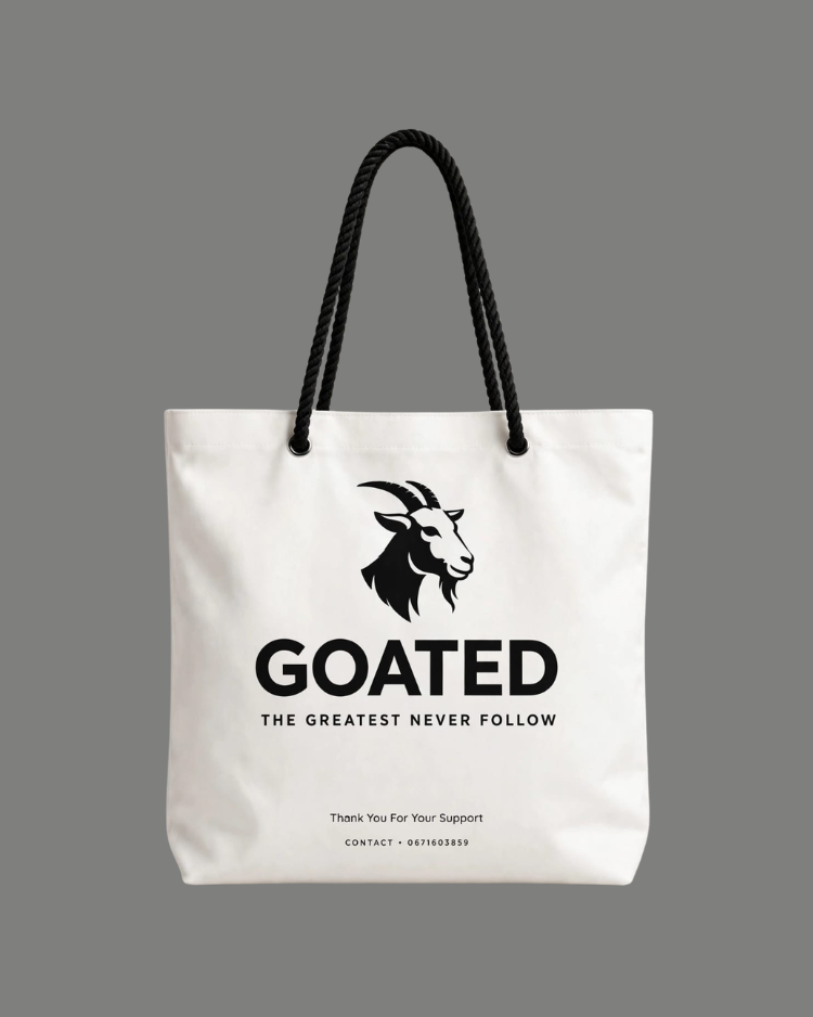 GOATED Tote Bag White